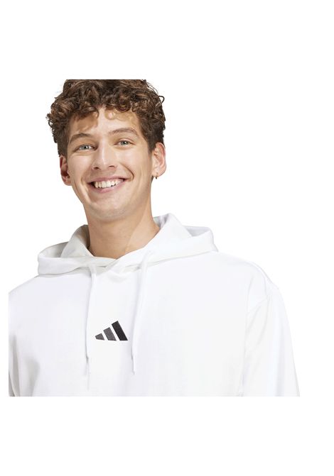 Felpa Adidas Essentials Feelcozy Fleece con Cappuccio Bianco Uomo ADIDAS CORE | Felpe | JE3808-